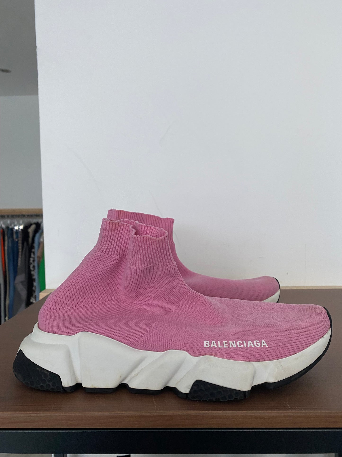 Balenciaga Pink Sock Trainers with Box and Dust Bag Size 6