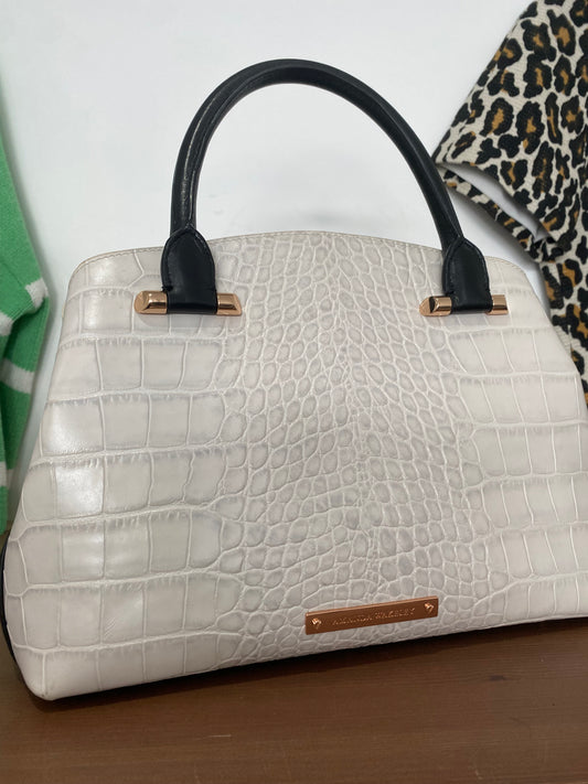 Amanda Wakeley cream croc leather handbag