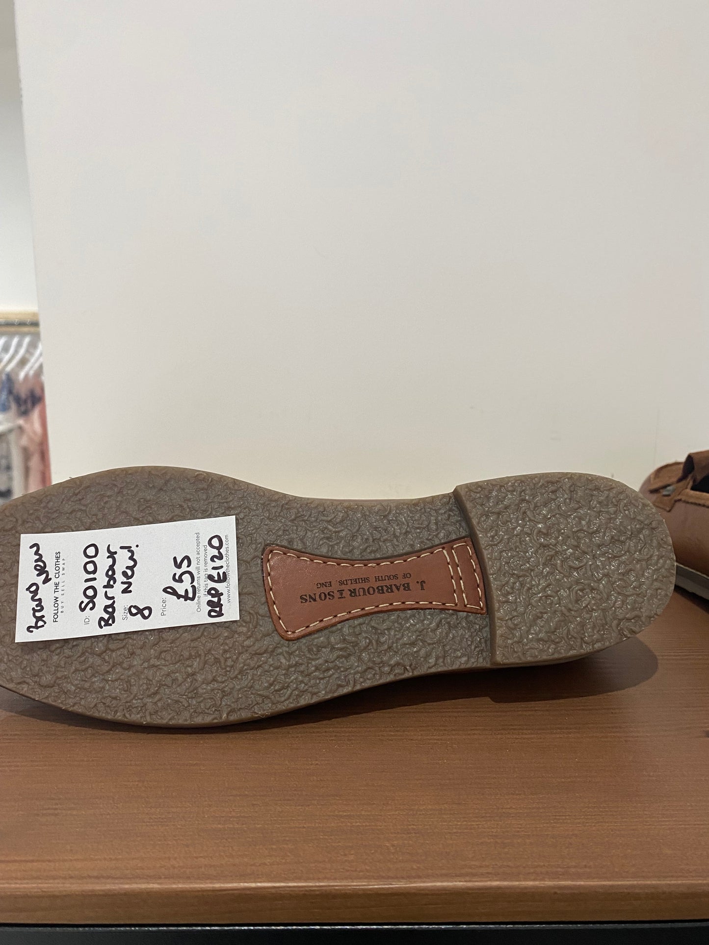 Barbour Brown Leather and Suede Naomi Loafers Brand New Size 8