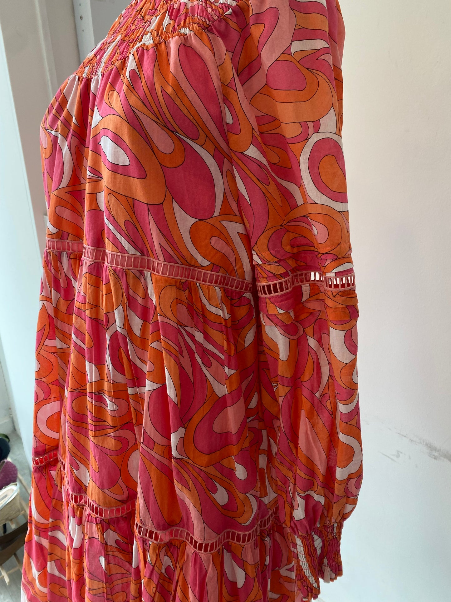 Michael Kors Orange Patterned Dress Size 8-10