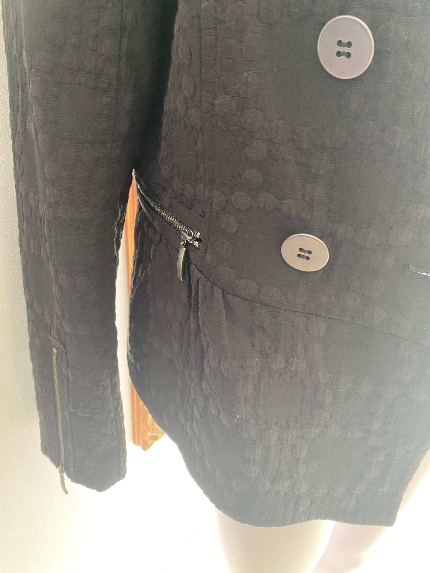 Mint Velvet Black Textured Jacket Size 10