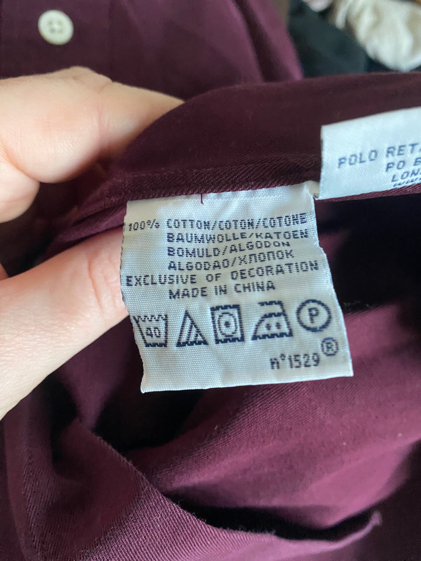 Polo Ralph Lauren Burgundy Shirt Size XXL