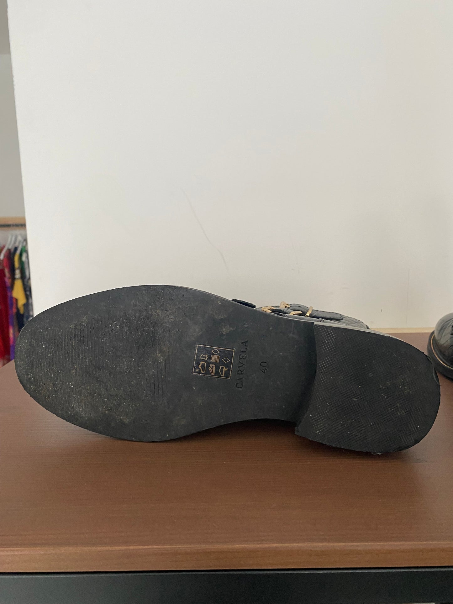 Carvella Black Leather Buckle Ankle Boots Size 7