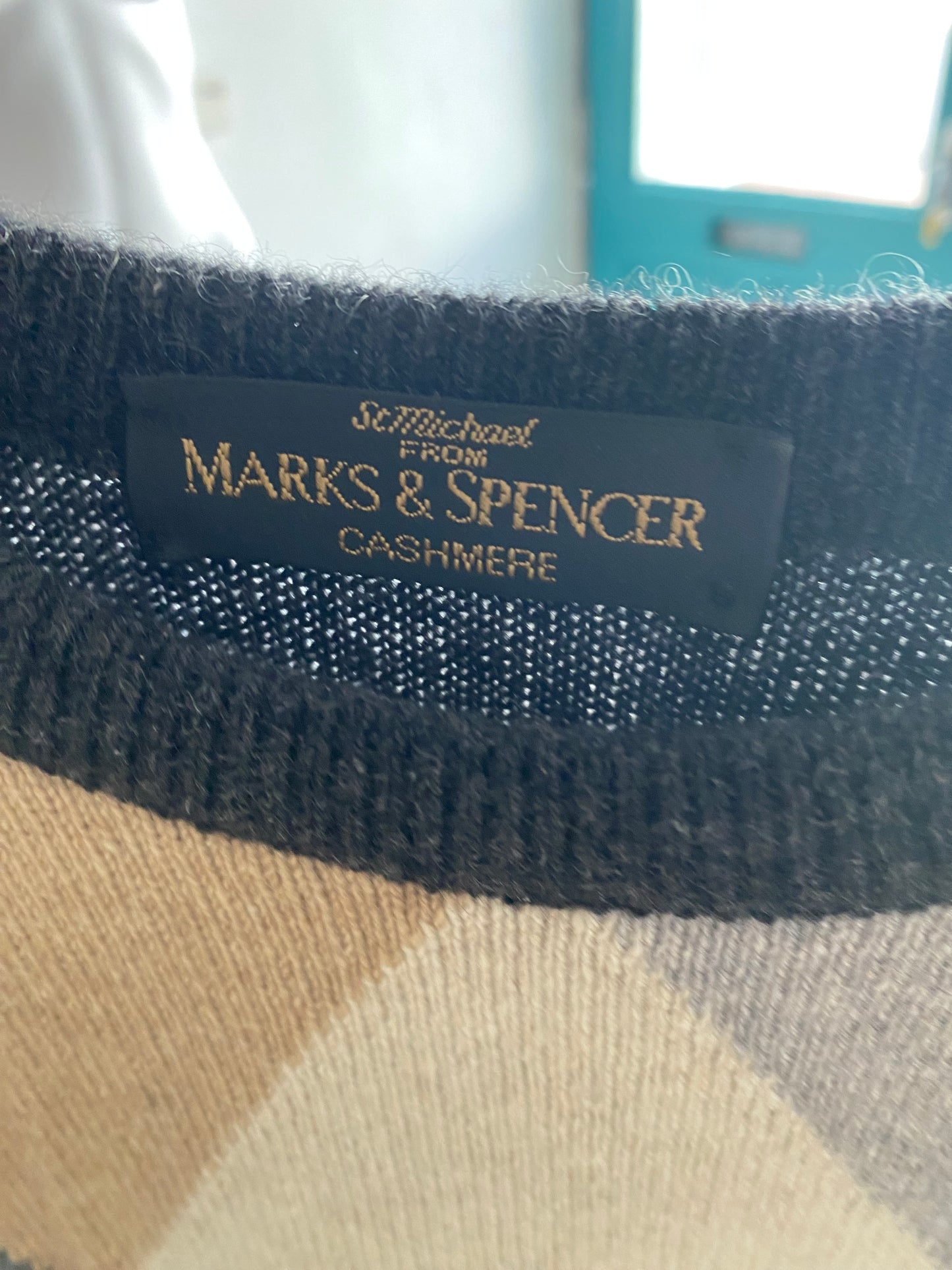 Marks and Spencer Argyle Cashmere Jumper Size XL