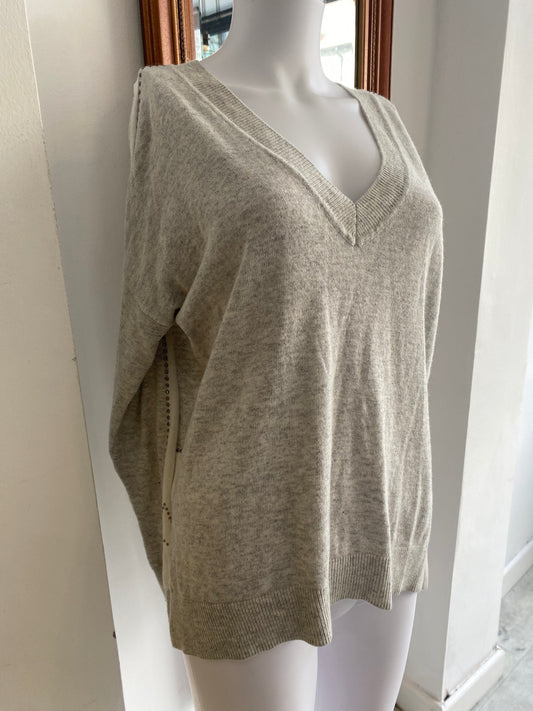 Mint Velvet oatmeal beaded jumper size 8-10