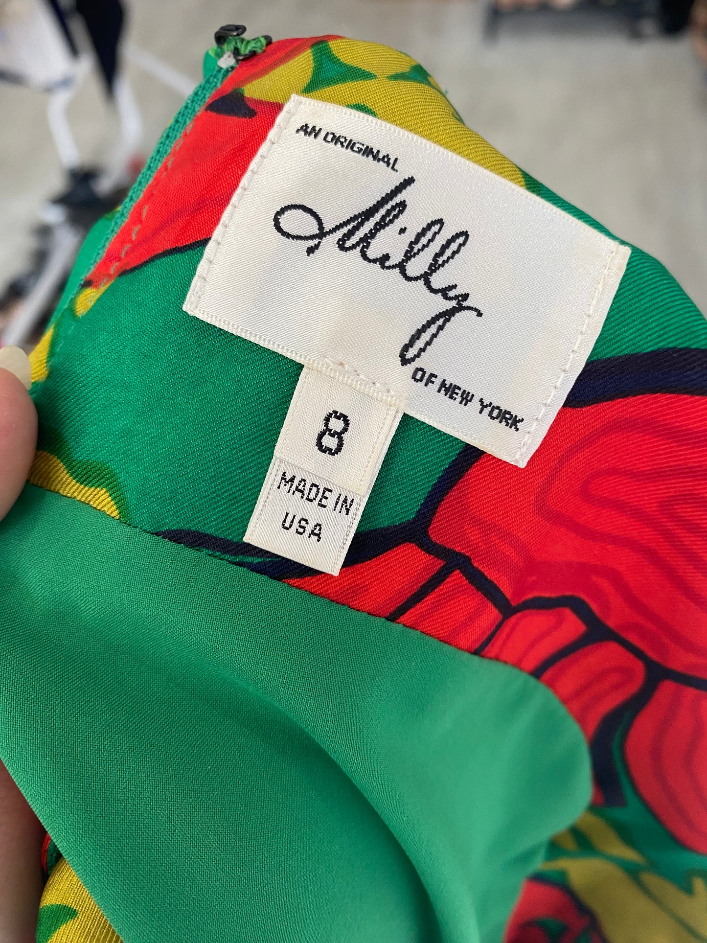 Milly New York scarf print dress size 8 100% silk