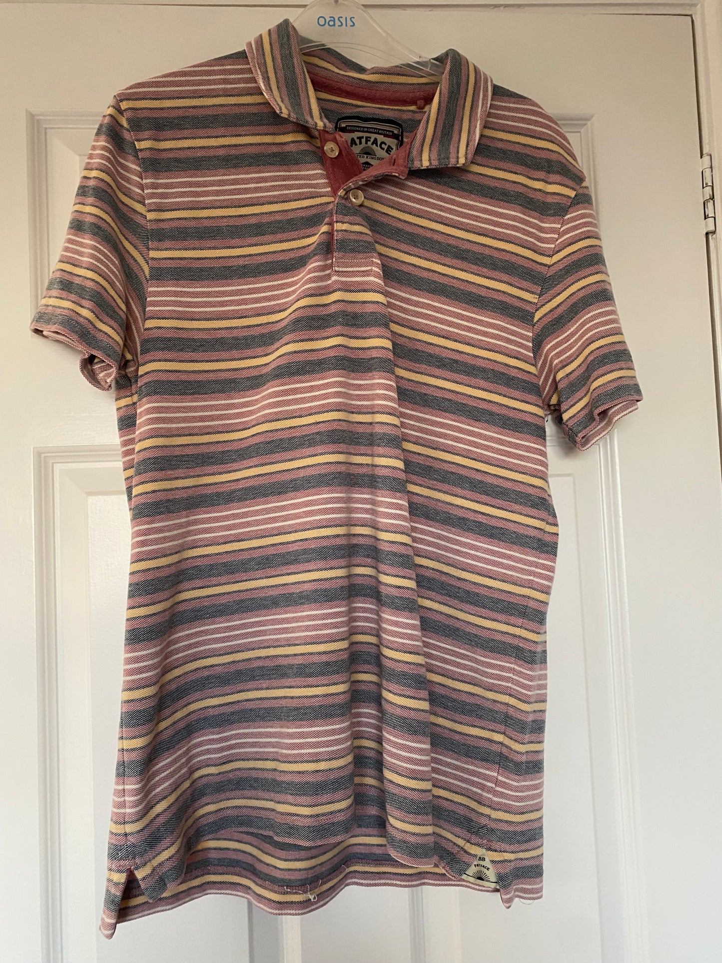 Fat Face Striped Polo Shirt Size Large