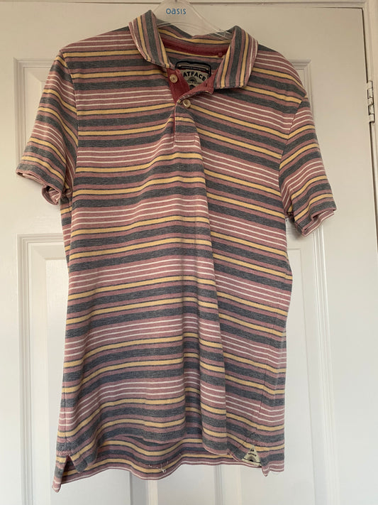Fat Face Striped Polo Shirt Size Large