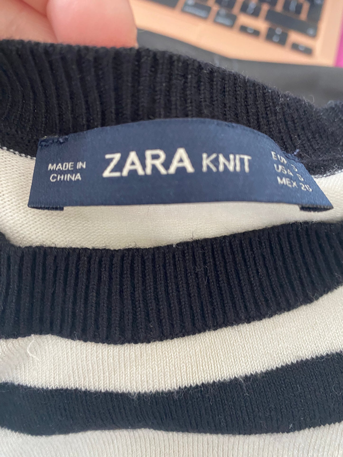 Zara Striped Knitted Jumper Size 8-10