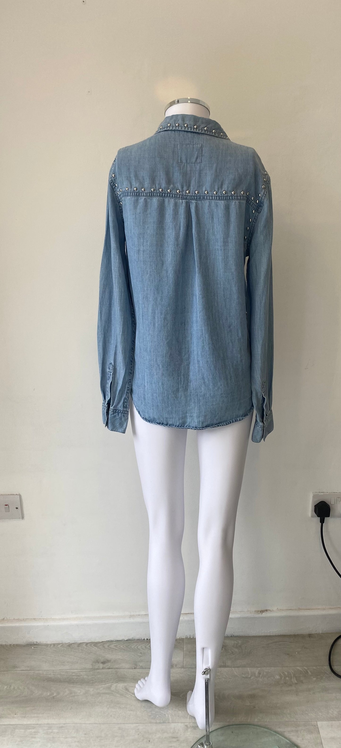 Rails Denim Look Shirt with Stud Details Size 8