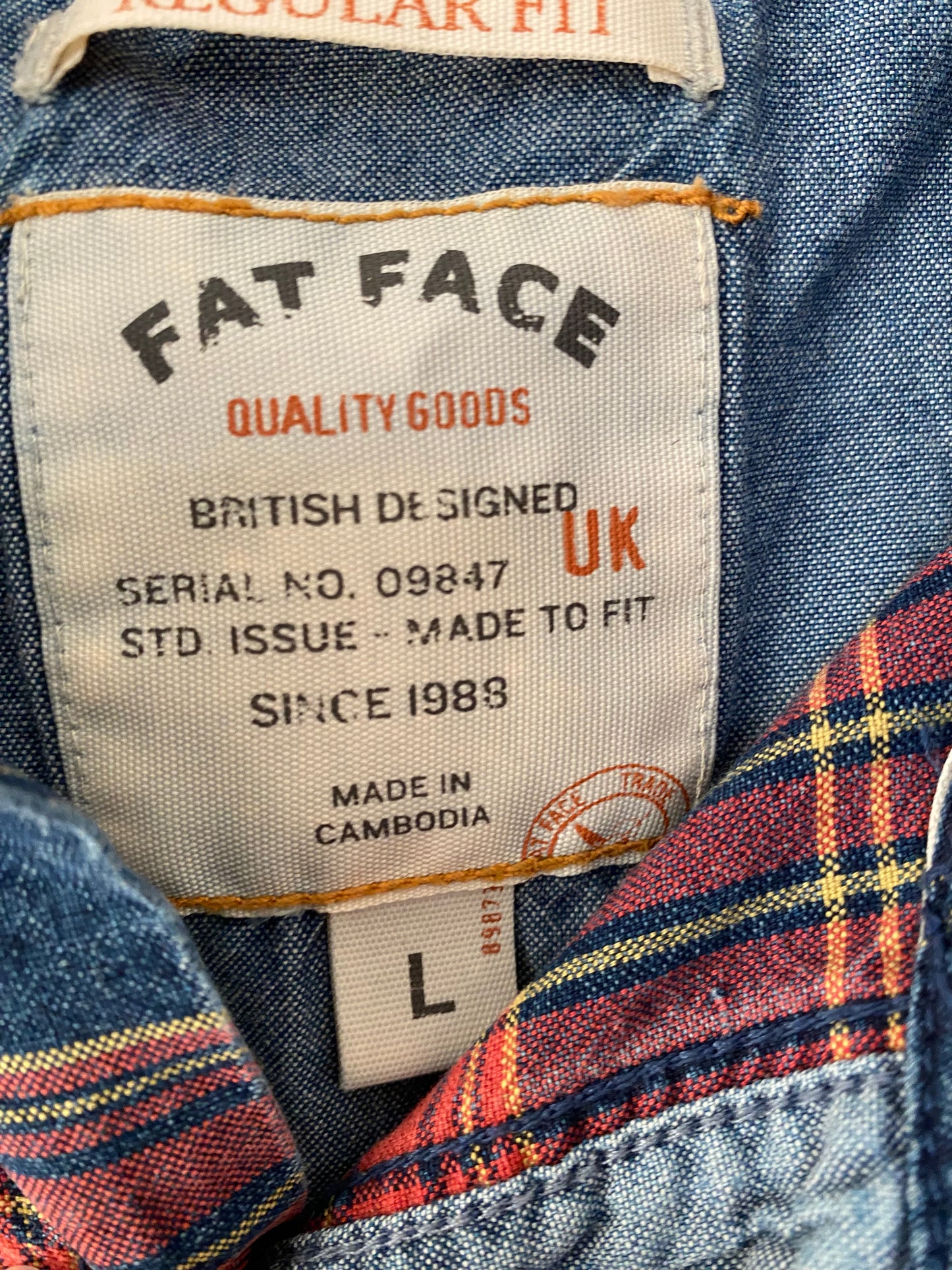 Fat Face Red Checked Shirt Size Large