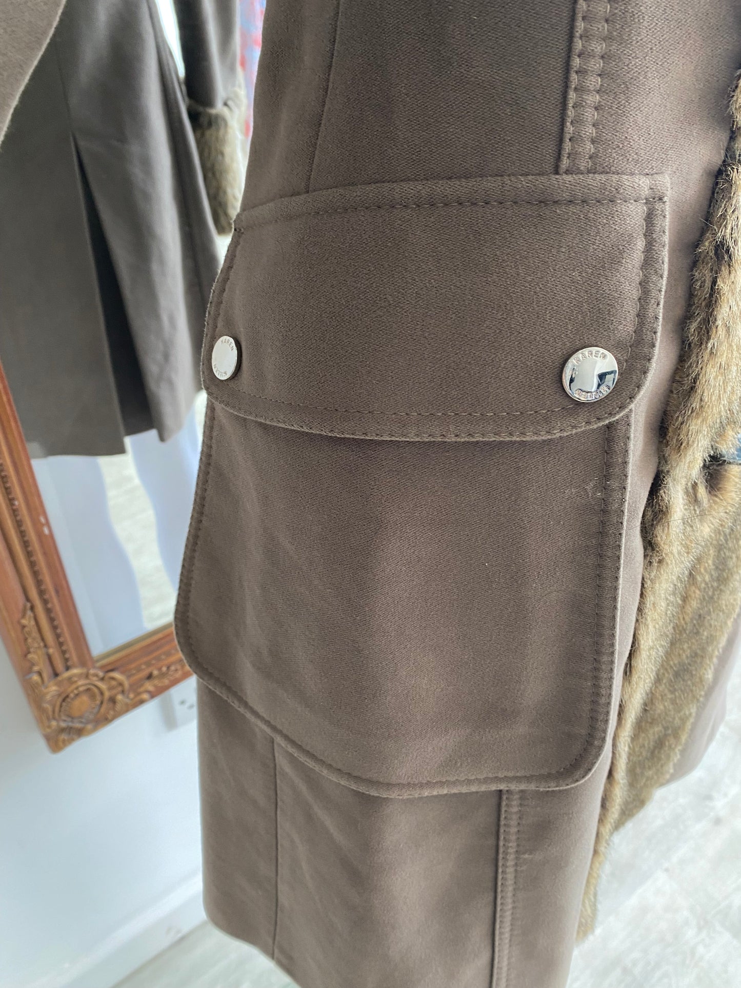 Karen Millen faux fur coat size 8