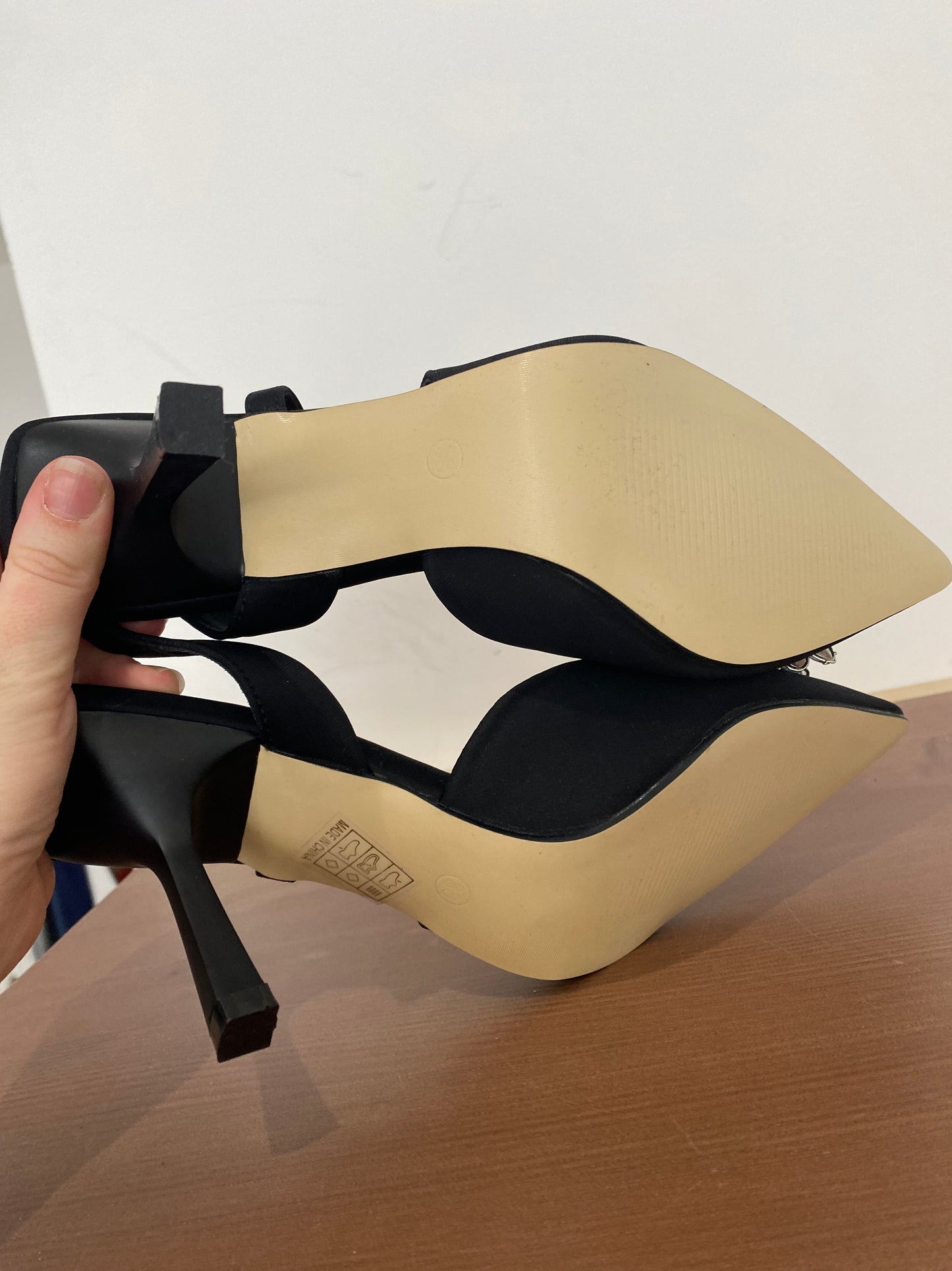 Black Shoes with Diamante Detailing Size 5