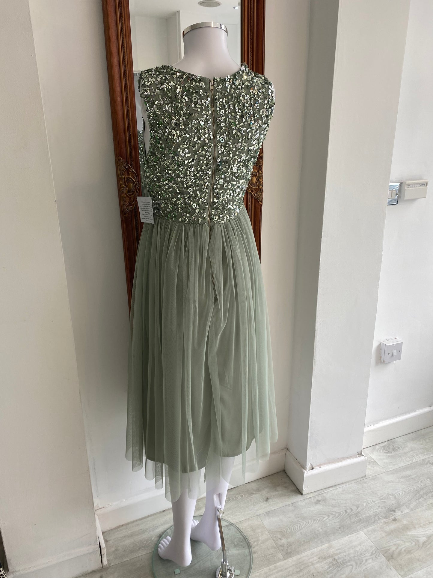 Maya Deluxe Sea Foam Green Dress Size 6-8