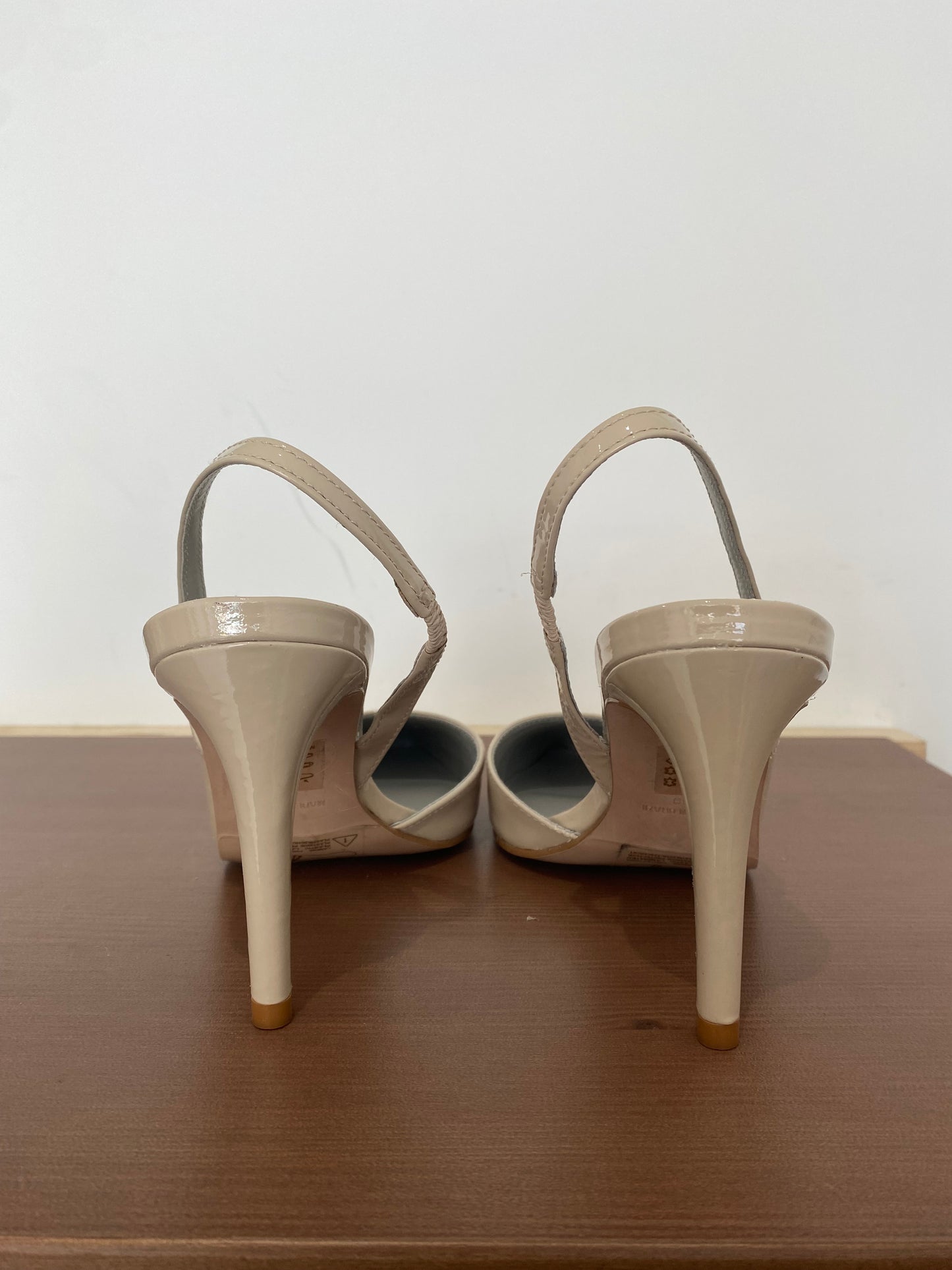 Reiss Light Beige Patent Heels Size 6